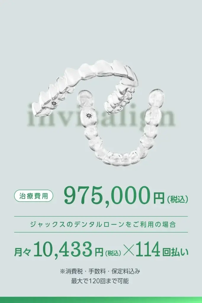マウスピース矯正インビザラインのデンタルローン支払いシュミレーション